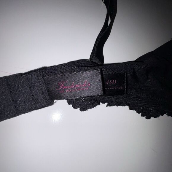 Frederick's Of Hollywood Black Lace Push Up Bra Size 38D Convertible - Picture 14 of 15